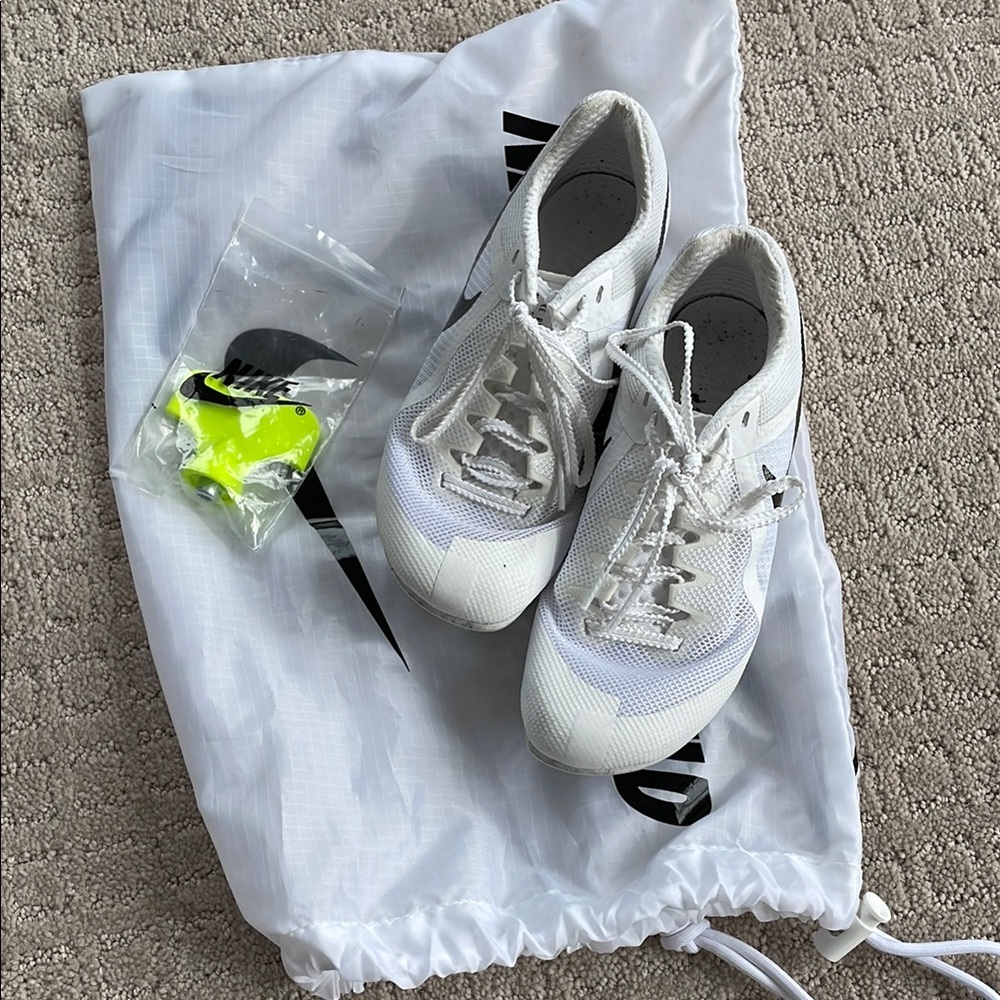 Nike White Track Spikes Athletic Shoes 4y